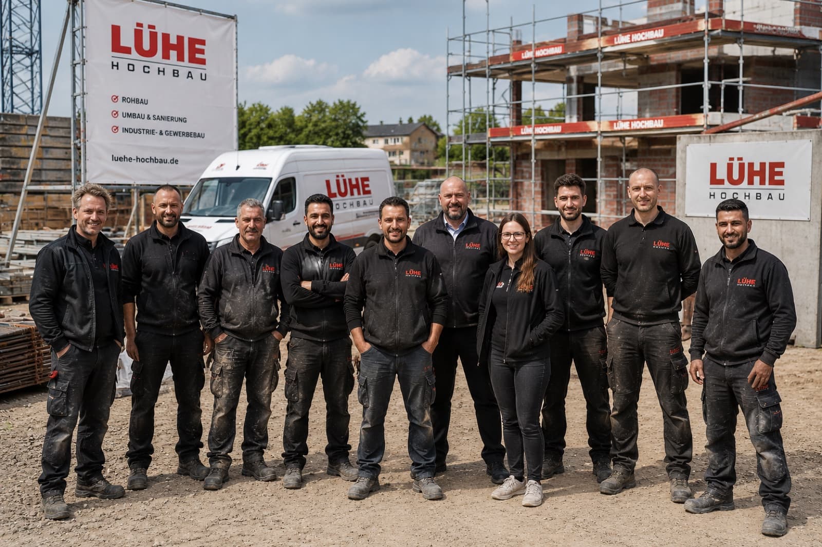 Das Team von Lühe Hochbau bei der Arbeit
